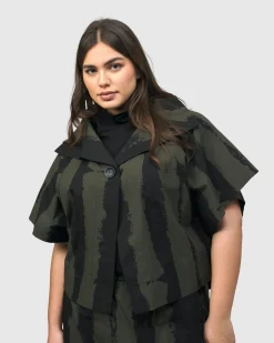 Urban Sakura Cape Jacket, Khaki