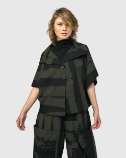 Urban Sakura Cape Jacket, Khaki