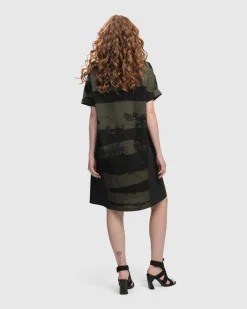 Urban Sapporo Shift Dress, Khaki