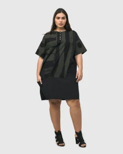 Urban Sapporo Shift Dress, Khaki