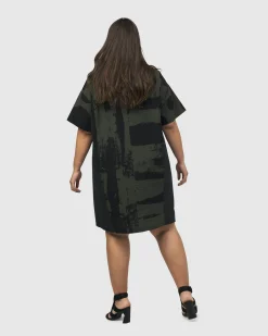 Urban Sapporo Shift Dress, Khaki