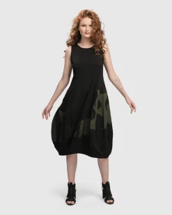 Urban Sleeveless Cocoon Dress, Khaki