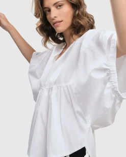 Urban Sophisticate Butterfly Blouse, White