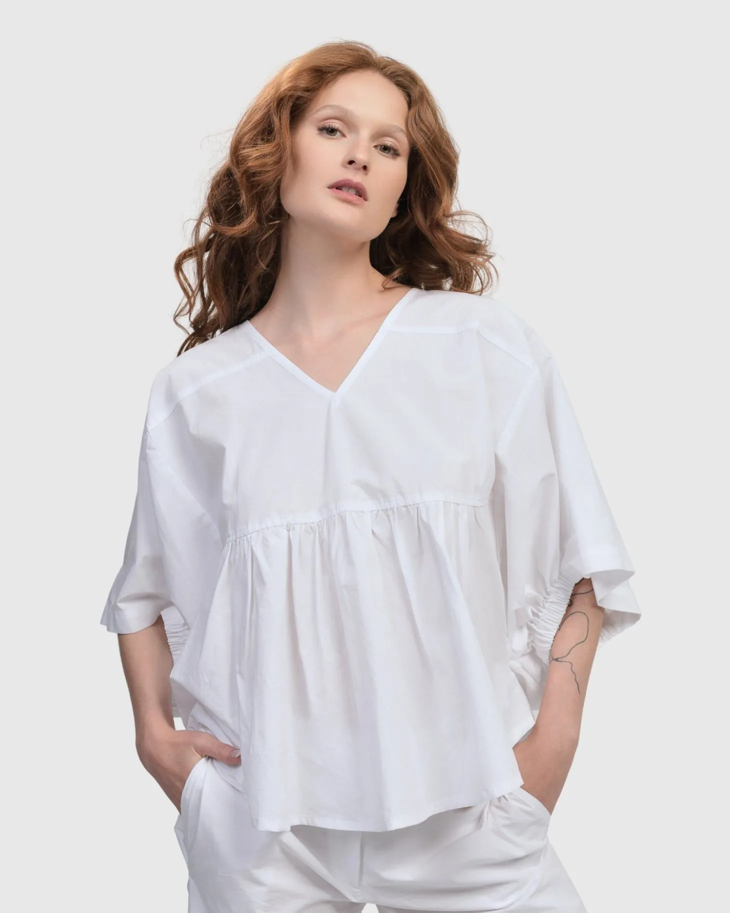 Urban Sophisticate Butterfly Blouse, White