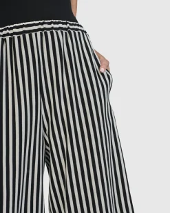 Urban Stripes Lantern Pants, Black
