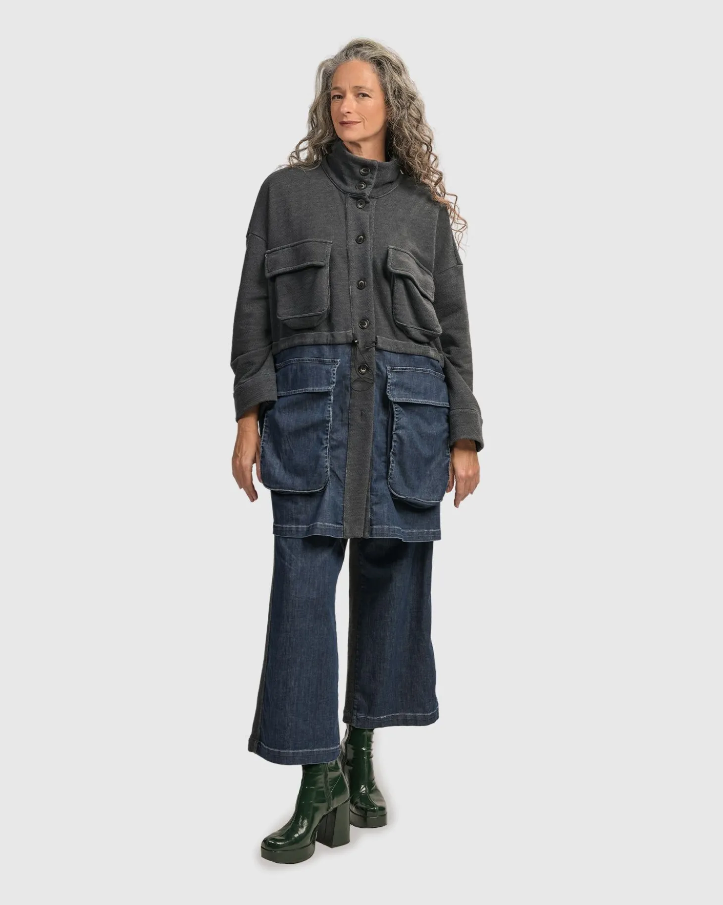 Urban Strut Boxy Coat, Denim
