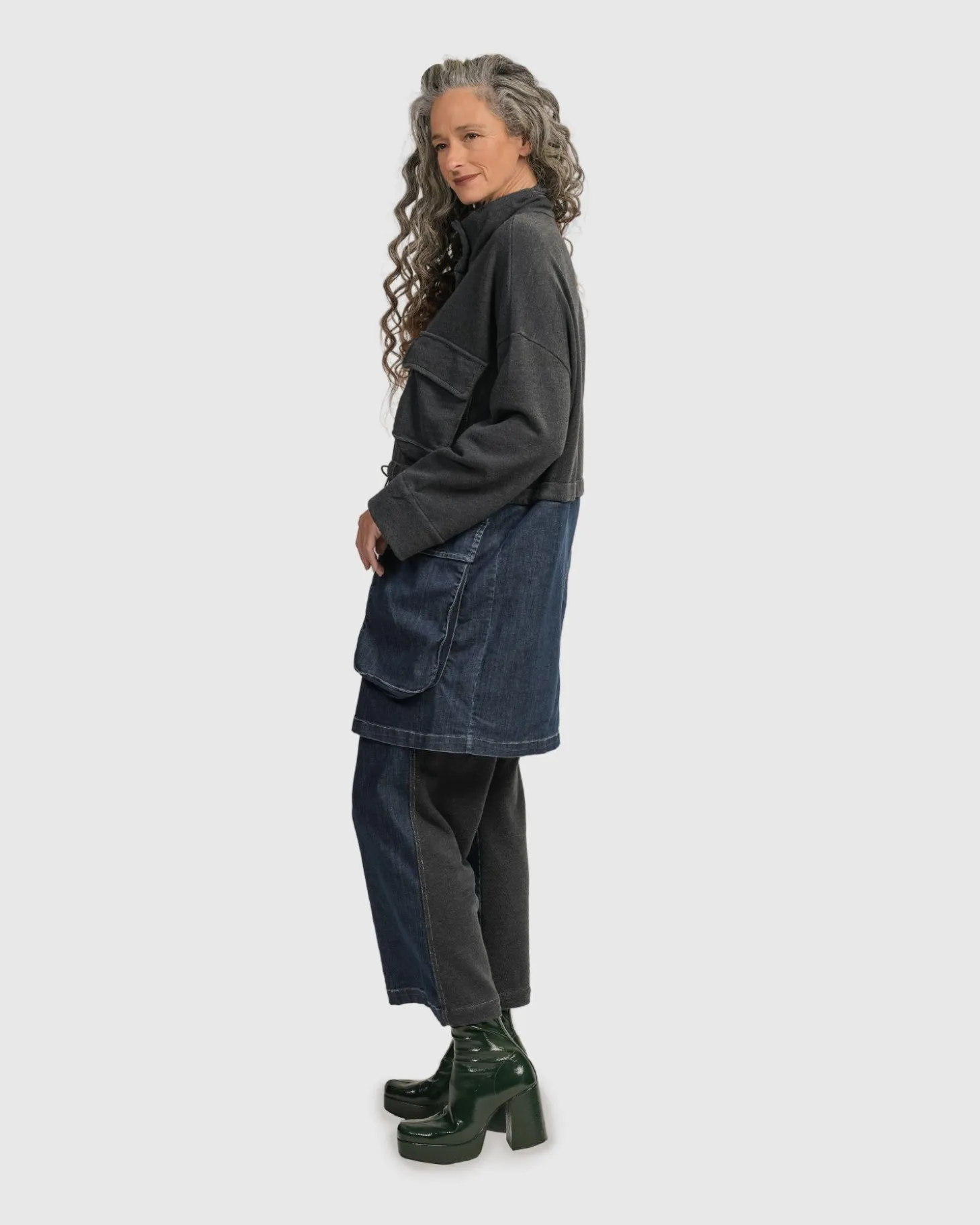 Urban Strut Boxy Coat, Denim