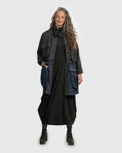 Urban Strut Boxy Coat, Denim