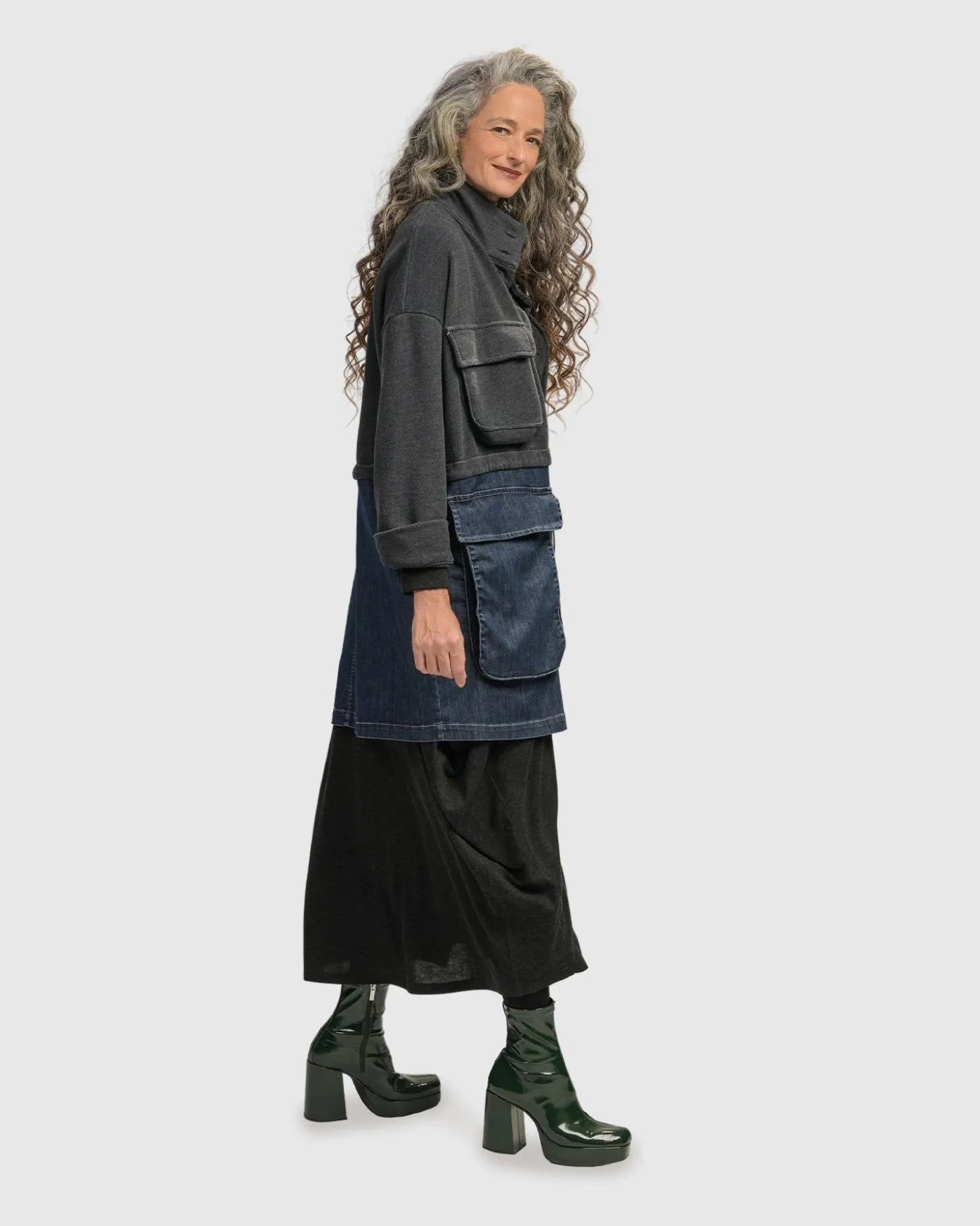 Urban Strut Boxy Coat, Denim