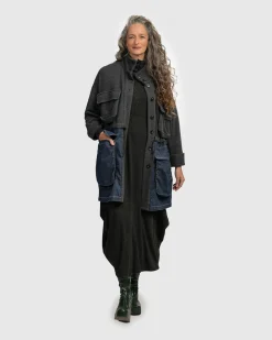 Urban Strut Boxy Coat, Denim