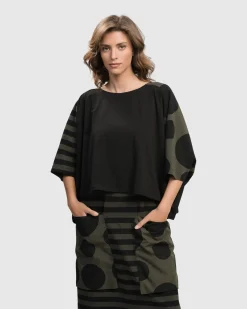 Urban Suntory Cropped Tee, Khaki