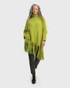 Urban Turtleneck Tunic Top, Lime