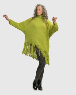 Urban Turtleneck Tunic Top, Lime