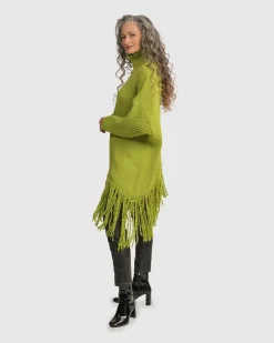 Urban Turtleneck Tunic Top, Lime