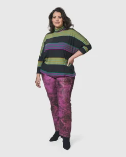 Urban Wine Bar Turtleneck Top, Stripes