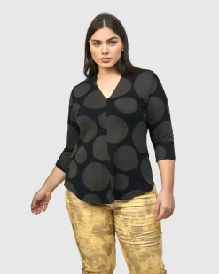 Voyager V-Neck Top, Brown