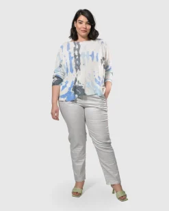 Watercolor Boxy Sweater, Nautical