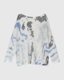 Watercolor Boxy Sweater, Nautical