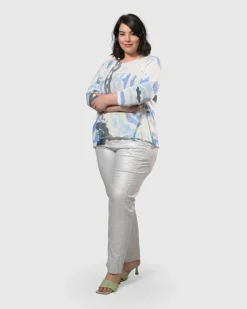 Watercolor Boxy Sweater, Nautical
