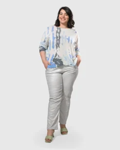 Watercolor Boxy Sweater, Nautical