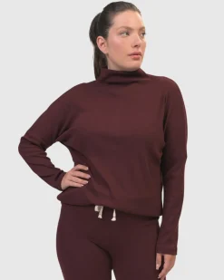 Zen Drawstring Sweatshirt, Wine