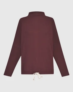 Zen Drawstring Sweatshirt, Wine